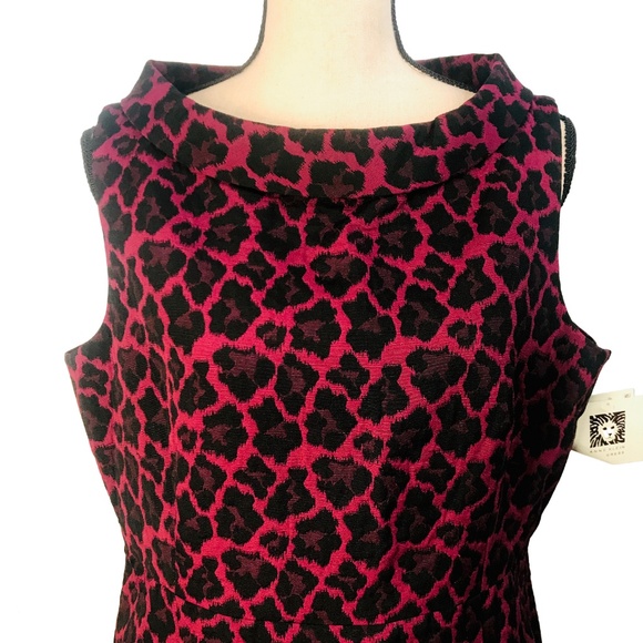 Anne Klein Dresses & Skirts - New!! Anne Klein Burgundy Leopard Print Dress